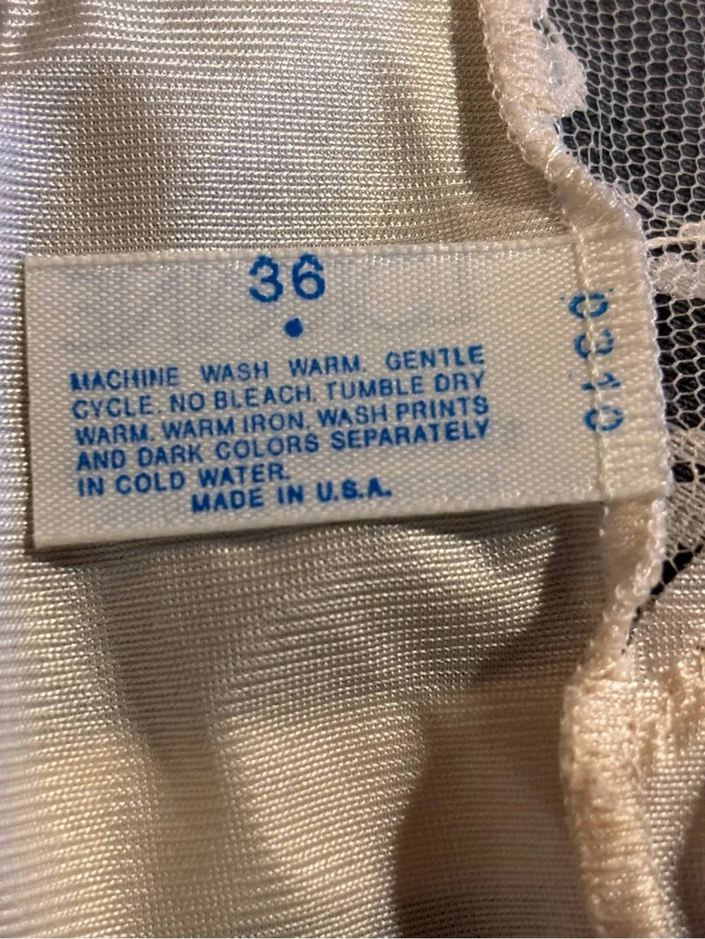 Vintage Lorraine Women's Size 36 Cream colored Camisole Laced V-Neck